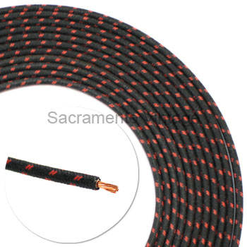 [17615] VINTAGE WIRE 14 GA BLACK W/2 RED 16 FT ROLL