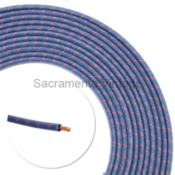 [17618] VINTAGE WIRE 14 GA BLUE W/1 RED 16 FT ROLL