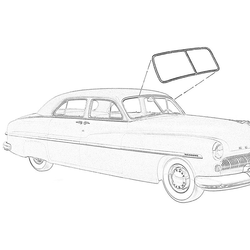 [498350] W/S SEAL- 1949-51 MERCURY 1-GROOVE FOR CHROME EXCEPT WAGON