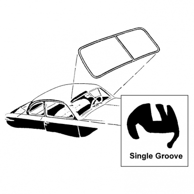[498348] WINDSHIELD SEAL- 1950-51 / 1-GROOVE / CONVERTIBLE / 51 VICKY USE WITH CHROME