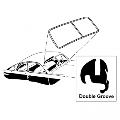 [498349] WINDSHIELD SEAL- 1950-51 / 2-GROOVE FITS CONVERTIBLE / 1951 VICKY USE WITH CHROME TRIM