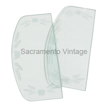 [00865-11-E] W/WING GLASS-'Floral' Coupe/Tudor 1930-31 - ceramic fired design - coupe / tudor