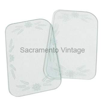 [00865-14-E] W/WING GLASS-'Floral' Deluxe Cars 1930-31 - ceramic fired design -