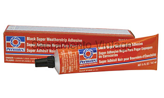 [00957] WEATHERSTRIP ADHESIVE- BLACK - BONDS RUBBER TO METAL 5 oz
