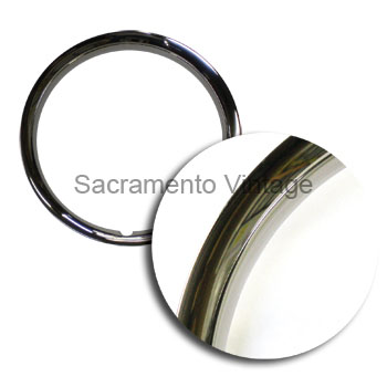 [495065] WHEEL BEAUTY TRIM RING 15" 1949-51 CAR SMOOTH CONVEX POLISHED STAINLESS