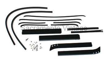 [06318-41] DOOR GLASS CHANNEL KIT - W/ 1 SIDED FELT AT GARNISH- 1935-37 PICKUP