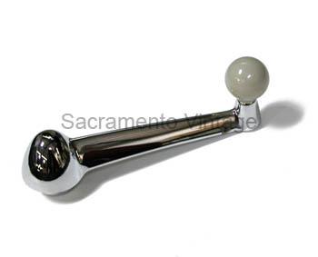 [498547] WINDOW HANDLE- 1949 CHROME WITH LIGHT GREY KNOB