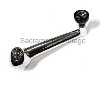 [498549] WINDOW HANDLE- 1950 CHROME WITH BLACK KNOB