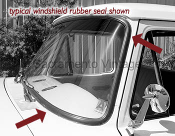 [08349-1] WINDSHIELD SEAL-PU-NO CHROME 57-60