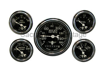 [13068-3] WINGS GAUGE SET- (5) elec/speedo BLACK