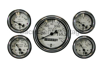 [13068] WINGS GAUGE SET- (5) mech/speedo WHITE