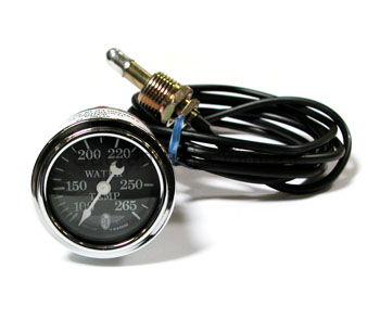 [13069-6-72] WINGS WATER TEMP- Black 72" Mechanical - Stewart-Warner