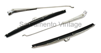 [498206] WIPER ARM AND BLADE SET- STAINLESS 1949-51 - 2 arms / 2 blades CAR