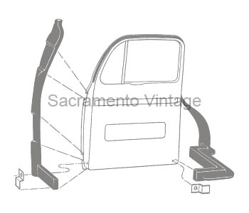 [08445-1] DOOR SEAL KIT 1948-52 ECONOMY