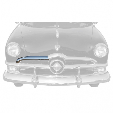 [497686-1R] UPPER GRILLE BAR RH CHROME 1950