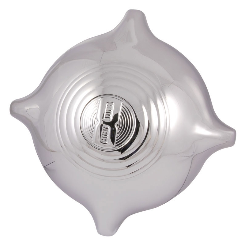 [497686-6] V8 CENTER GRILLE ORNAMENT- 1949-1950 PASSENGER CHROME