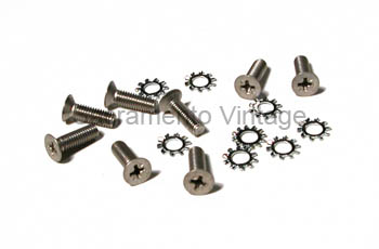 [08539-0] SCREW SET FOR ORIGINAL DOOR LATCHES- 1953-56 / 12-24 thread - STAINLESS