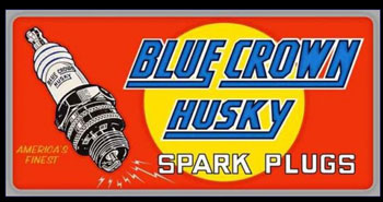 [06011-3] SPARK PLUG SET- 1933-37 W/ THREADED TOP NUT BLUE CROWN HUSKY BRAND NORS (8).023-.027