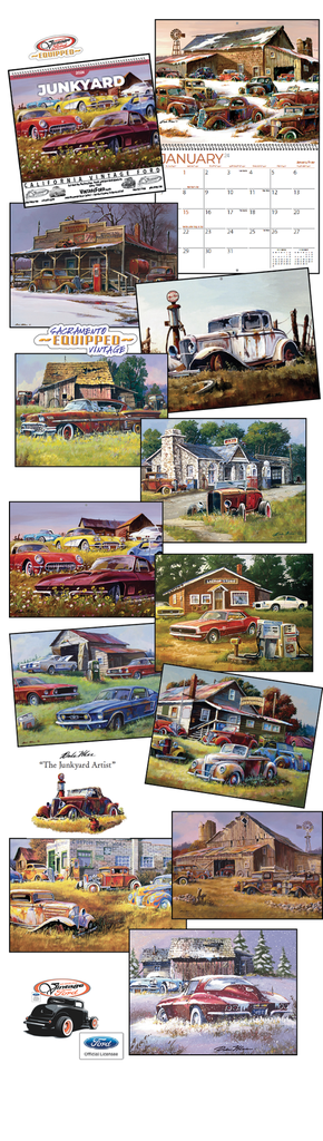 [02063-24] 2024 JUNKYARD CALENDAR- Sacramento Vintage - Open 11" x 19" by Dale Klee  -  LIMITED