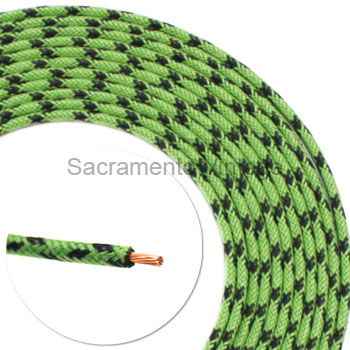 [17628-8] VINTAGE WIRE 14 GA GREEN WITH 2 BLACK CROSS