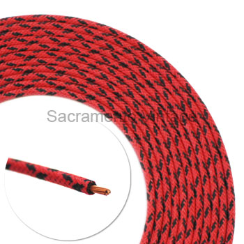 [17638-8] VINTAGE WIRE 14 GA RED WITH 2 BLACK CROSS