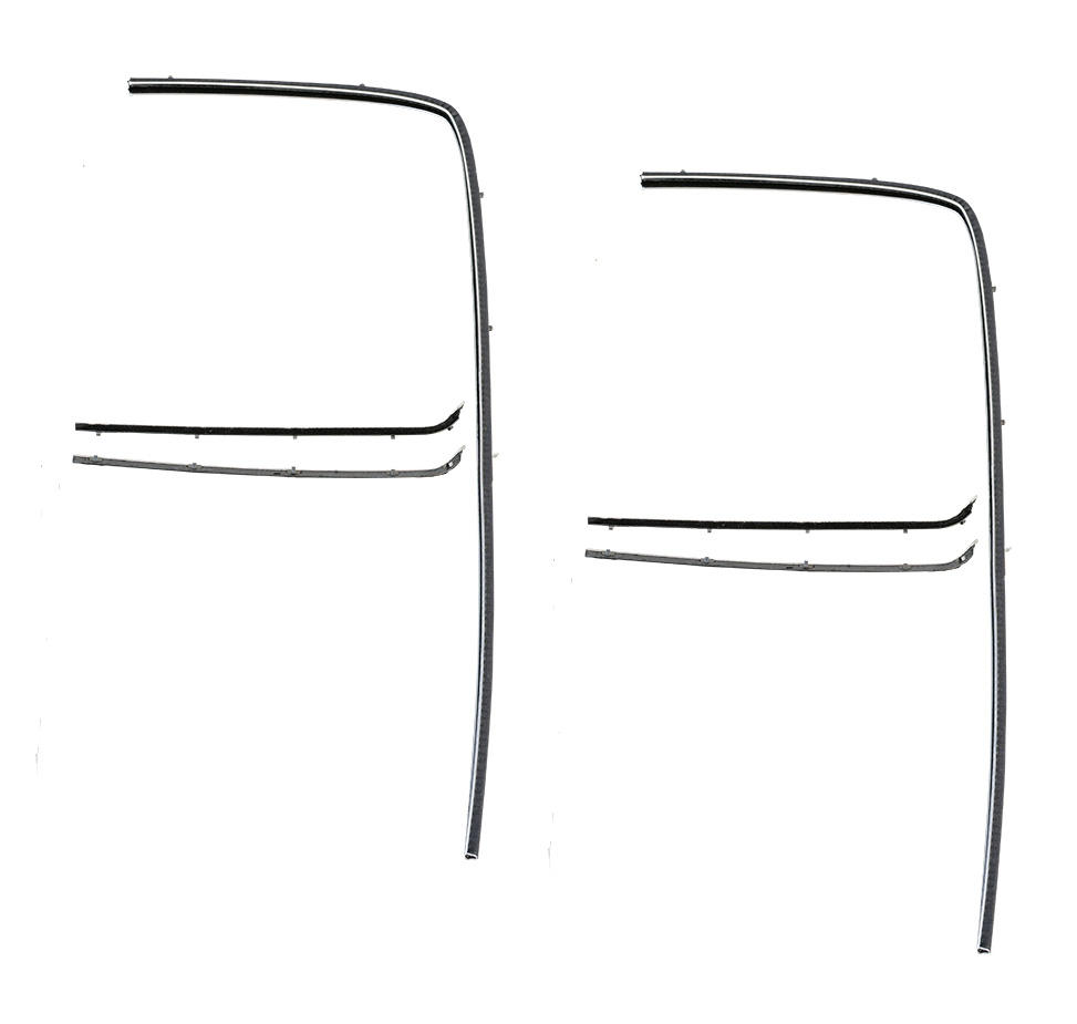 [08448-2-E] STANDARD DOOR GLASS CHANNEL KIT- PICKUP 1956 -NO DIVISION BARS