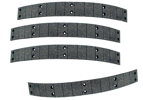 [00134-7] BRAKE SHOE LININGS ONLY- M-O-L-D-E-D 1928-31 SERVICES 4 WHEELS (8 PCS)