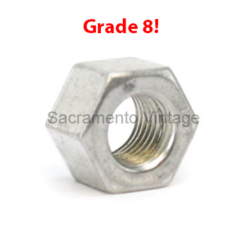 [00212-1-8] CYLINDER HEAD NUT- GRADE 8 1928-48  7/16-20 thread w/ washer surface. CLEAR ZINC PLATED
