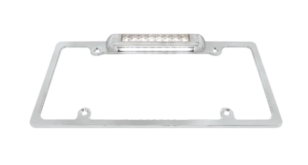 [13138] LICENSE PLATE FRAME W/ CLEAR LAMP- CHROME  12V