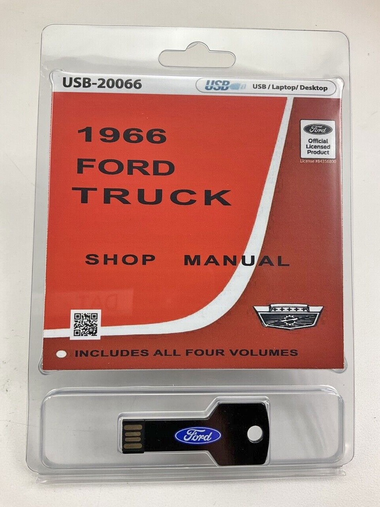 [09300-66-USB] TRUCK SHOP MANUAL ON USB DRIVE - F-100 1966 VOLUMES 1,2,3,4