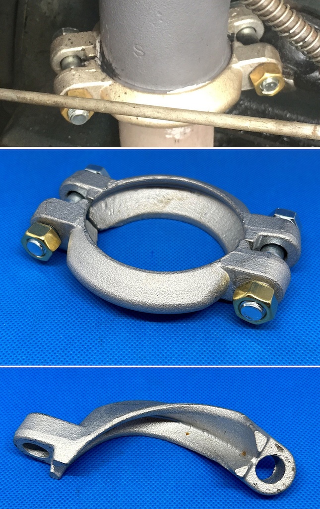 [00391-3-SS] MUFFLER TO MANIFOLD CLAMP- BEST - STAINLESS STEEL 1928-31 W/ fine thread  nuts
