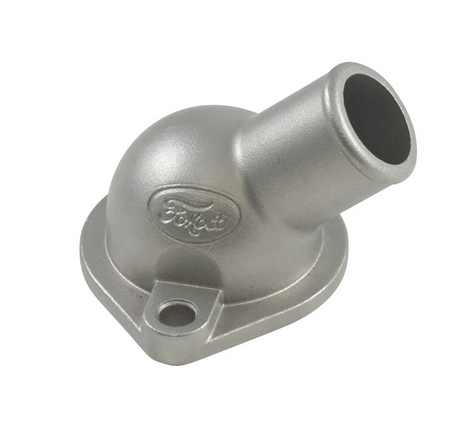 [07668-4] THERMOSTAT HOUSING- STAINLESS W/ FORD OVAL FOR 1-1/4" HOSE 1948-53