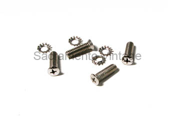 [08521-3] STRIKER PLATE SCREWS- CHROME (4) W/ UNDERSIZE SLOTTED HEAD 1948-52