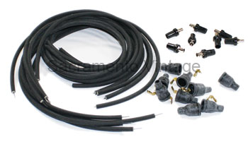 [00612-1-E] DISTRIBUTOR CAP SUPPRESSION CORE PLUG WIRES FOR HI-SPEED CAP-  4-CYLINDER BLACK  STRAIGHT DISTRIBUTOR  & STRAIGHT PLUG 1928-1931