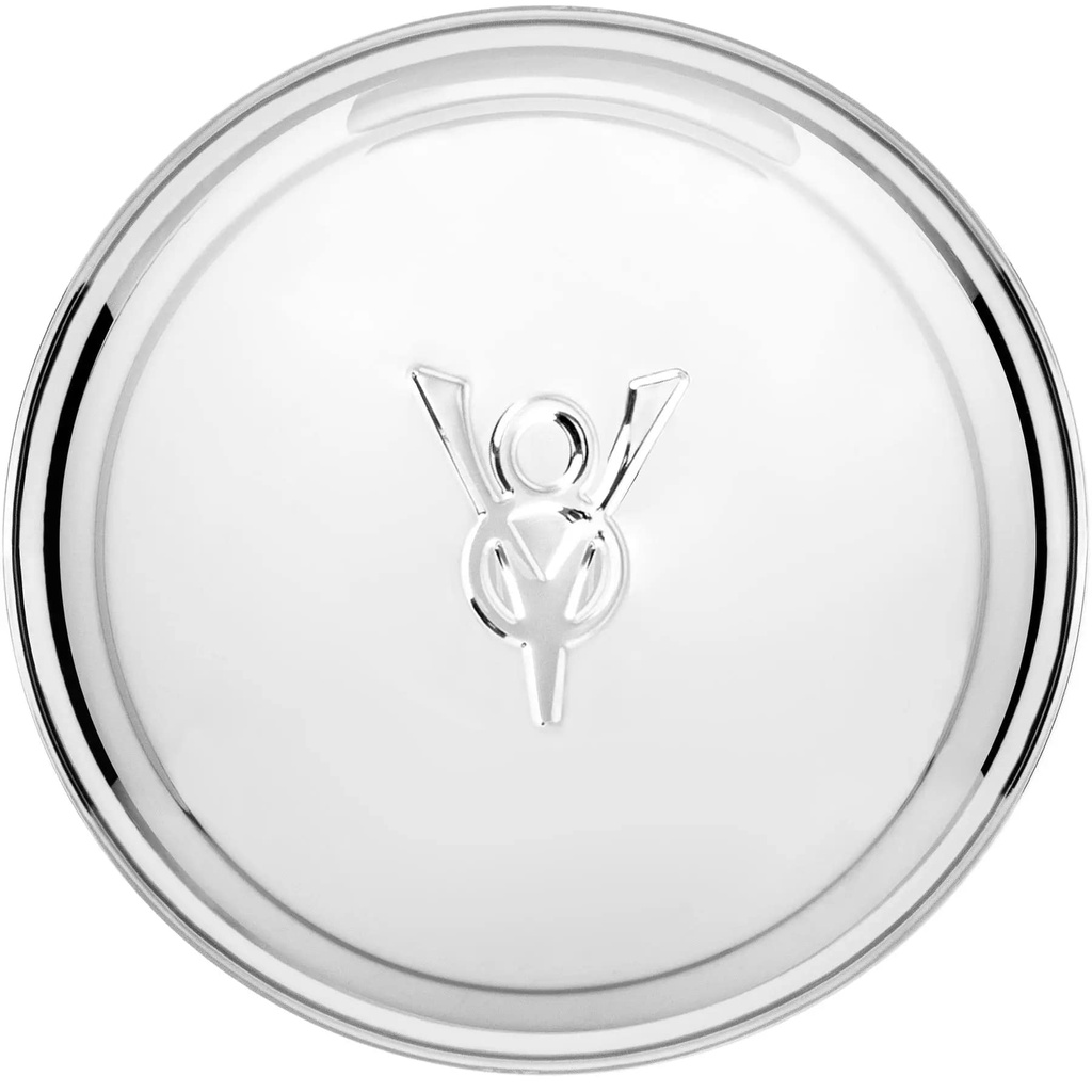 [05059-3] HUB CAP-  WITH V8 EMBLEM- STAINLESS / FOR STOCK WHEELS WITH NUBS FACING INWARD 8-1/8"