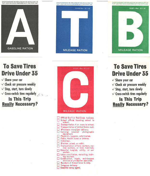 [09628-4] STICKER SET- GAS & MILEAGE RATION (4)