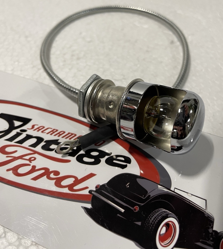 [00597-00] DASH LAMP & CAP with ARMORED CABLE UNIVERSAL  NO SWITCH