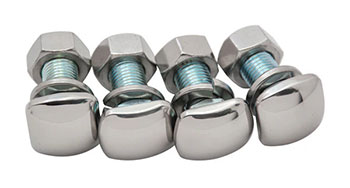 [06860-4] BUMPER BOLTS- SQUARE HEAD / 1-1/4" LONG / STAINLESS CAPPED / SET OF 4  / PASSENGER 1941-48 